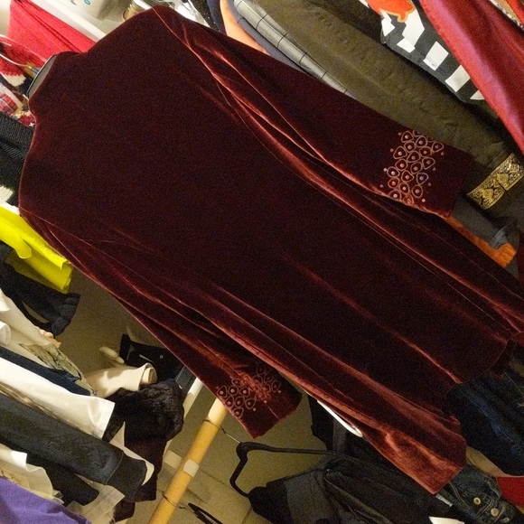 Lafayette 148 New York Burgundy Velvet Jacket SZ 12 - Picture 7 of 7